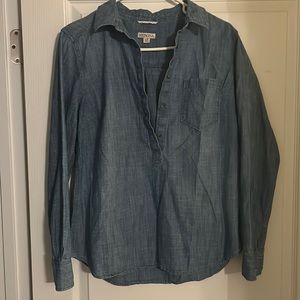 Merona denim collared top - large